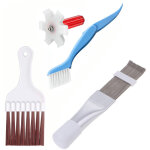 Ensemble de 4 brosses et peignes pour nettoyage ailettes condenseur climatiseur, serpentins r�frig�rateur, ...