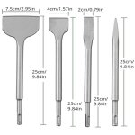 Ensemble de 4 burins  bton, ensemble de forets pour marteau perforateur, comprenant un burin pointu, ...