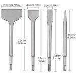 Ensemble de 4 burins � b�ton, ensemble de forets pour marteau perforateur, comprenant un burin pointu, ...