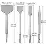 Ensemble de 4 burins � b�ton, jeu de forets pour marteau perforateur, comprenant un burin pointu, un ...