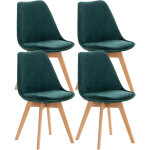 Clp - ensemble de 4 chaises en bois �l�gantes et velours �l�gant et conception moderne diverses couleurs ...