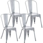 Clp - lot de 4 chaises benedikt argent