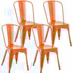 Clp - lot de 4 chaises benedikt orange Clp - lot de 4 chaises benedikt orange