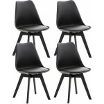 Clp - lot de 4 chaises de salle à manger linares noir / noir plastique Clp - lot de 4 chaises de salle à manger linares noir / noir plastique