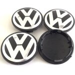 Ensemble de 4 enjoliveurs pour volkswagen cache - moyeux 65mm noir / chrome remplacement pour mod�les ...
