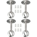 Ensemble de 4 pi�ces, support de tringle � v�tements robuste argent�, support de tringle � rideau de ...