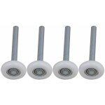Ensemble de 4 roulettes de porte de garage en nylon � roulement � billes �tanches avec tige de 115 mm ...