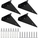 Un ensemble de 4 supports d'�tag�re, supports triangulaires en fer noir dissimul�s robustes, adapt�s ...