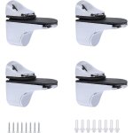 Ensemble de 4 supports d'�tag�re en verre, clips en verre r�glables en alliage de zinc massif, clips ...