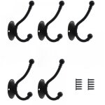 Ensemble de 5 crochets � double griffe, grand cintre, vis incluses, grande capacit� de charge, convient ...