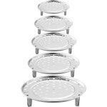 Ensemble de 5 inserts pour cuiseur vapeur en acier inoxydable avec support rond, grille et plateau vapeur ...