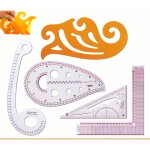 Ensemble de 5 r�gles de tailleur - r�gle courbe, r�gle droite et m�tre ruban pour couture et bricolage ...