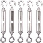 Ensemble de 5 tendeurs de c�ble m6 en acier inoxydable, tendeur de cl�ture de 6 mm, tendeur � crochet ...