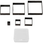 Ensemble de 6 emporte - pi�ces carr�s pour cuir, longueurs de c�t� : 5 mm, 10 mm, 15 mm, 20 mm, 25 mm ...