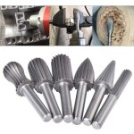 Ensemble de 6 fraises rotatives � double cannelure de 6 mm en carbure de tungst�ne, tiges en carbure ...