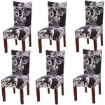 Ensemble de 6 housses de chaise extensibles universelles pour chaise salle à manger roi européen Ensemble de 6 housses de chaise extensibles universelles pour chaise salle à manger roi européen