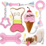 Ensemble de 6 jouets � m�cher pour chien, n?uds en corde, soulagement des pouss�es dentaires des chiots, ...