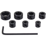 Ensemble de 8 bagues de positionnement pour forets de 3 � 12 mm avec cl� hexagonale