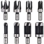 Ensemble de 8 forets � bois hss, outil de coupe pour la fabrication de tourillons en bois, outil de coupe ...