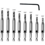 Ensemble de 8 forets � centrer, c�ne de charni�re auto - centreur, poin�on, outil de menuiserie pour ...