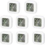 Ensemble de 8 mini thermom�tres et hygrom�tres num�riques lcd pour l'int�rieur - id�al pour les chambres ...