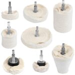 Ensemble de 8 roues de polissage plates et coniques pour perceuse 6, 3 mm