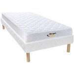 Vente - unique - ensemble 90 x 190 cm sommier + matelas ressorts et mmoire de forme p. 15cm - wolkenlos ...