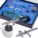 Ensemble d'a�rographe avec 2 pistolets de pulv�risation vidaxl