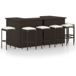 Vidaxl - meuble de bar de jardin 8 pcs et coussins r�sine tress�e marron