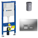 Ensemble bati - support geberit duofix up100 + reservoir pour wc 112 cm + plaque delta50 + manchon de ...