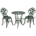 Ensemble de bistro 3 pcs aluminium coul� vert vidaxl