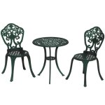 Ensemble bistro de jardin en aluminium, salon de jardin 3 pi�ces, 2 chaises + table ronde imitation fer ...
