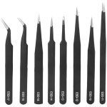 Ensemble de brucelles en acier inoxydable de 8 pi�ces hl ? 10?15a ensemble de pr�cision pneumatique profession ...