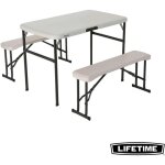 Lifetime - ensemble camping avec table pique - nique et bancs pliants