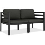 Vidaxl - ensemble de canapés 2 pcs avec coussins aluminium anthracite Vidaxl - ensemble de canapés 2 pcs avec coussins aluminium anthracite
