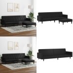 Ensemble de canap�s 2 pcs noir similicuir - canap� noir - canap� convertible