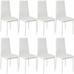 Tectake - lot de 8 chaises avec strass en cuir synthtique ergonomiques blanc