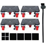 Ensemble de chariot de meubles robuste, de 3000 kg avec 5 roues universelles, ensemble de d�placement ...