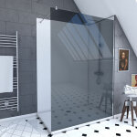 Pack douche � l'italienne 90x120 - kit panneaux muraux blanc / chrome + receveur + paroi fum�e 8 mm