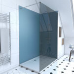 Aurlane - pack douche a l'italienne 90x120 - kit panneaux muraux bleu / chrome + receveur + paroi fumee ... Aurlane - pack douche a l'italienne 90x120 - kit panneaux muraux bleu / chrome + receveur + paroi fumee ...