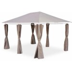 Ensemble complet toile de toit et rideaux taupe pour tonnelle 3x4m divio - toile de rechange pergola. ...