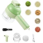 Ensemble de coupe - l�gumes �lectrique portatif 4 en 1, mini broyeur �lectrique, mini sans fil �lectrique ...