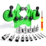 Ensemble de coupe de trou de carrelage, kit de scie de trou de diamant 17pcs avec double coupe d'aspiration, ...