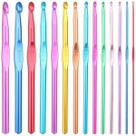 Ensemble de crochets, aiguilles � tricoter avec manche en aluminium pour les mains arthritiques, aiguilles ...