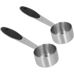Ensemble de cuill�res � mesurer � caf� en acier inoxydable, conception ronde de 30 ml, id�al pour le ...