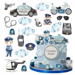 Ensemble de d�corations pour g�teaux en gaufrettes, figurines police 19