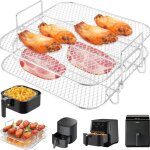 Ensemble de deux moules � g�teaux pour friteuse � air : rond de 20 cm, �pais, r�sistant aux hautes temp�rature ...