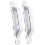 Ensemble de deux poignes de porte lgantes en aluminium pour portes - fentres et portails, blanc