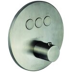 Ensemble de douche thermostatique � encastrer externe 3 fonctions et bouton couleur acier bross� paffoni ...