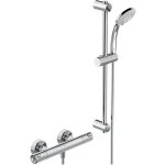 Ensemble douche thermostatique okyris : barre de douche 60 cm et mitigeur chrom� porcher